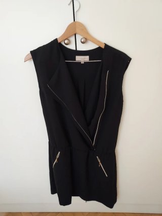 Vestido negro cremalleras Talla 40