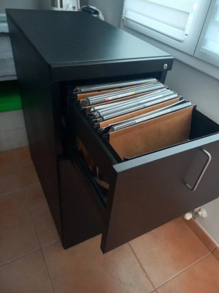 Archivador oficina negro 3 cajones