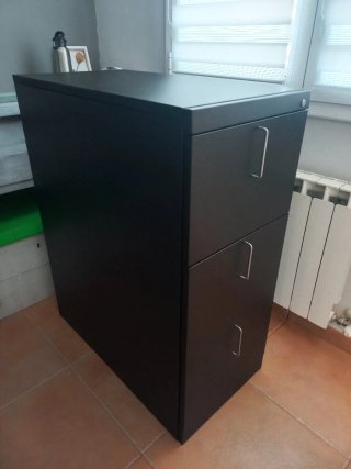 Archivador oficina negro 3 cajones