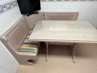 Rinconera de cocina y mesa con cristal