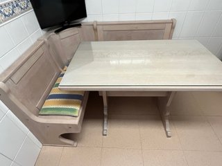 Rinconera de cocina y mesa con cristal