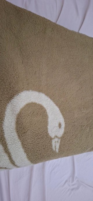 Manta cama 1.50m fleece beige y marrón