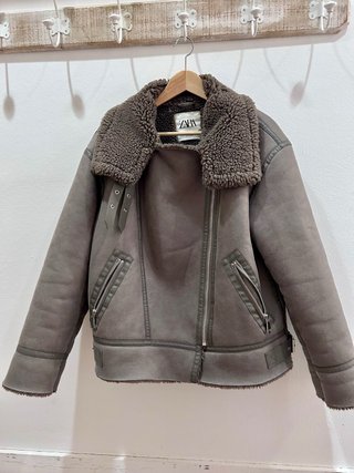 Chaqueta Zara efecto ante forrada Talla S