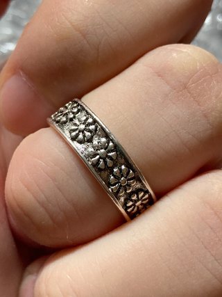 Anillo Acero Flores 16mm