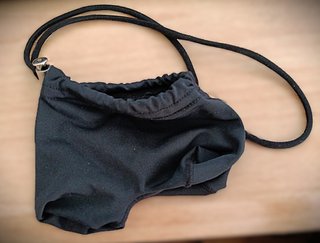 Bañador sacotanga negro satinado