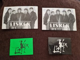 2 Tarjetas y 2 Pegatinas LISKER Firmadas