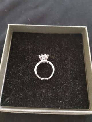 Anillo Plata Ley Solitario Moissanita