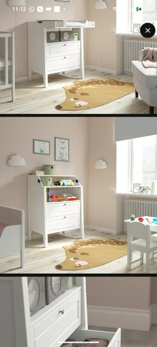 Cambiador Bebé IKEA Sundvik + Colchón VÄDRA