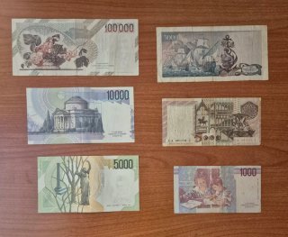 Lotto Banconote Italiane Lire 1000, 5000, 10000, 1