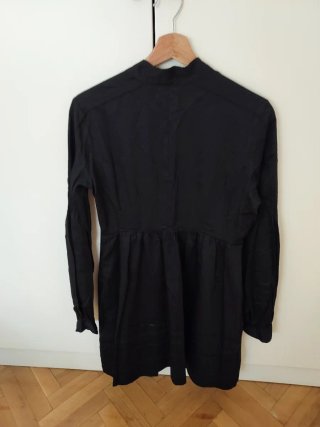 Vestido negro romántico manga larga T.38