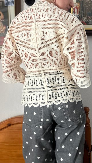 Blusa crochet beige ZARA