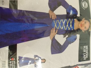 Disfraz Medieval Dama Azul Niña Talla 7-9