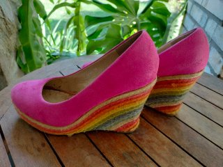 Zapatos plataforma rosa Buonarotti