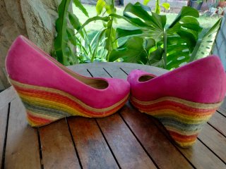Zapatos plataforma rosa Buonarotti