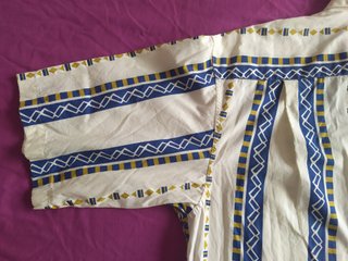 Camisa de manga corta M blanca amarilla azul Lepis