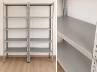 2 Scaffalature Ferro Grigio 80x40x197 cm