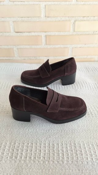 Mocasines ante tacón ancho