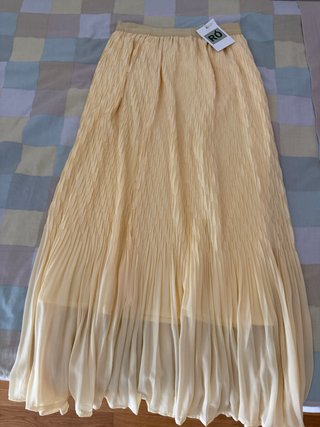 Falda larga RO Talla M amarilla pastel con etiquet