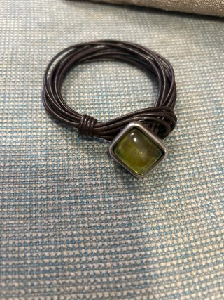 Pulsera Cuero y Plata Uno de 50