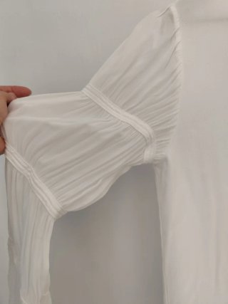 Blusa Massimo Dutti Blanca Manga Larga.