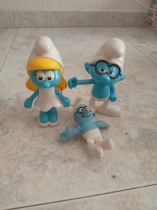 Lote de 3 figuras de Pitufos