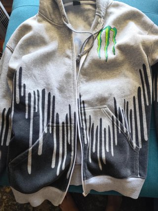 Sudadera con capucha Monster Gris y Verde