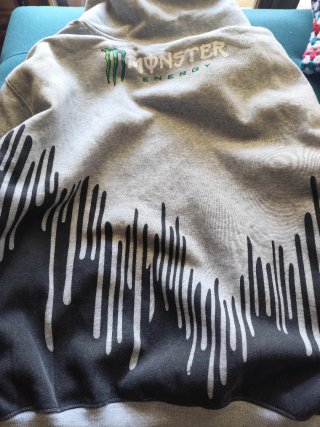 Sudadera con capucha Monster Gris y Verde