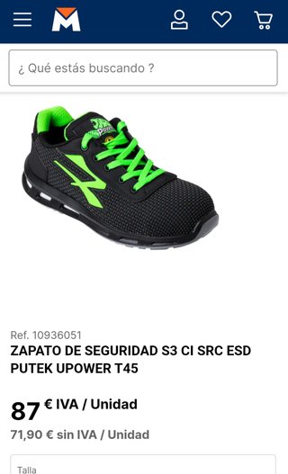 ZAPATO SEGURIDAD U-POWER T43 S3 CI SRC ESD