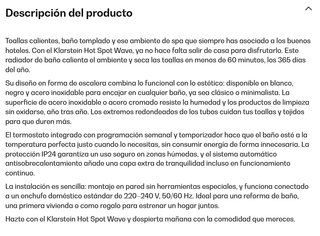 Radiador Secatoallas Infrarrojos Klarstein 1000W