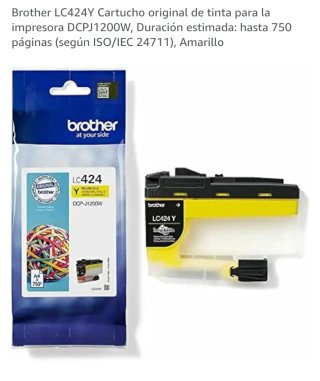 Cartucho Tinta Brother LC424 Amarillo DCP-J1200W