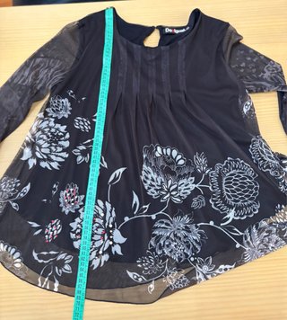Blusa Desigual Negra Talla M Flores