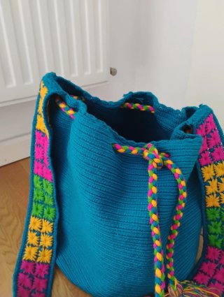 Bolso nuevo mujer etnico azul turquesa