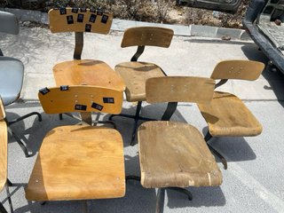 Sillas industriales vintage madera y metal