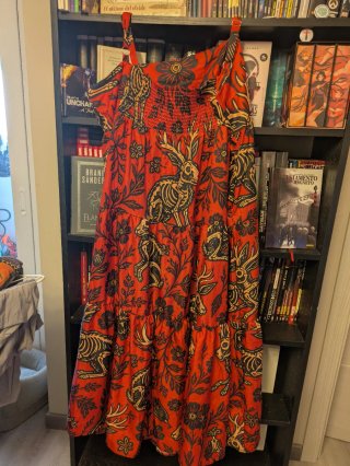 Vestido rojo estampado Nerdy Wave Talla XXL Nuevo