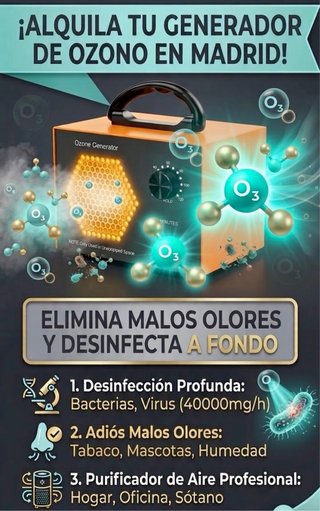 ALQUILER MÁQUINA GENERADOR OZONO PROFESIONAL