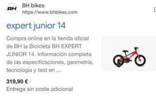 Bicicleta BH Expert 14 pulgadas niño