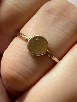 Anillo Acero Dorado Círculo 18mm