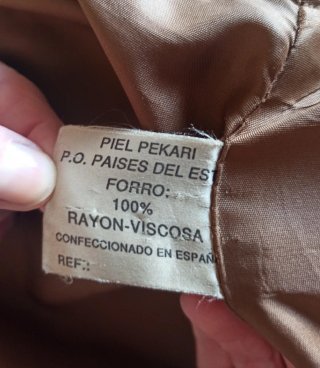 Gabardina/abrigo mujer de piel Pekari