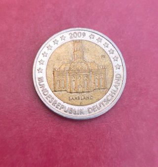 Moneda Alemania 2009 Saarland 2 Euros