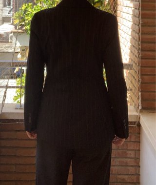 Chaqueta Zara Mujer Negra Rayas