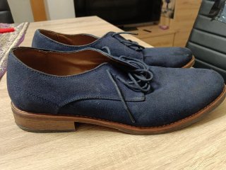 Zapatos de vestir ante azul marino