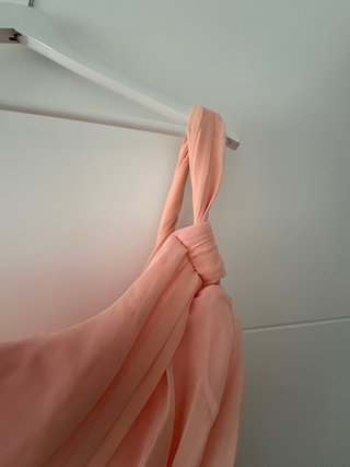 Vestido fiesta rosa palo estilo griego