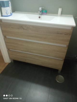 Mueble de baño 3 cajones color roble