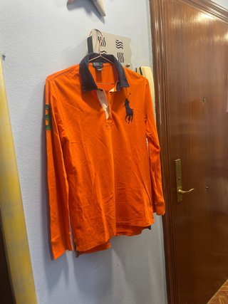 Polo Ralph Lauren manga larga naranja talla 16/18