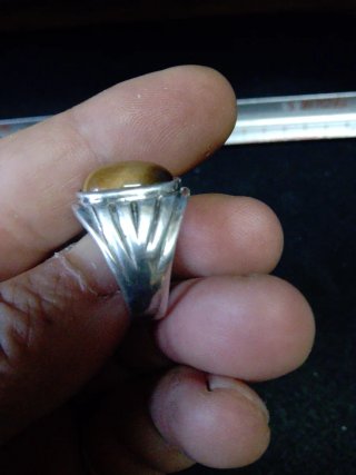 Anillo Plata Ojo de Tigre Grande