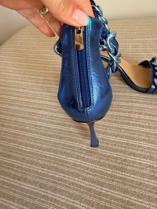 Sandalias EXE Mujer Azul y Plateado