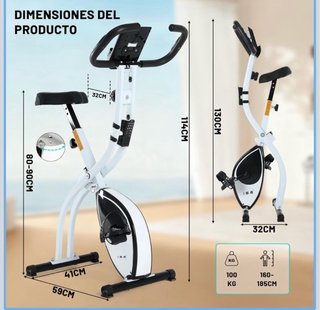 Bicicleta Estática Plegable Blanca *nueva