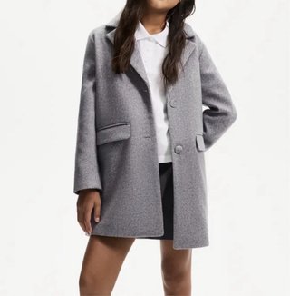 Abrigo paño Lefties Niña Gris/Beige 11-12 y 7-8