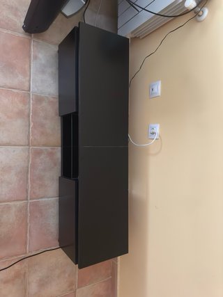 Mueble TV Negro con Cristal