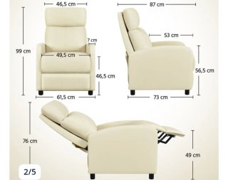 Sillón reclinable Yaheetech Beige
